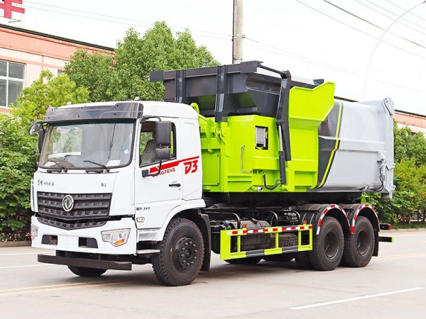 Dongfeng special bottom D3 hook arm garbage truck plus mobile station