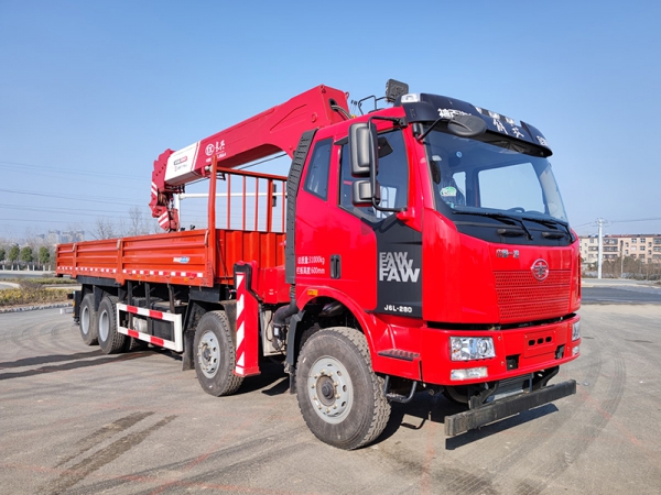 Jiefang J6L front four rear eight 12 tons straight boom crane