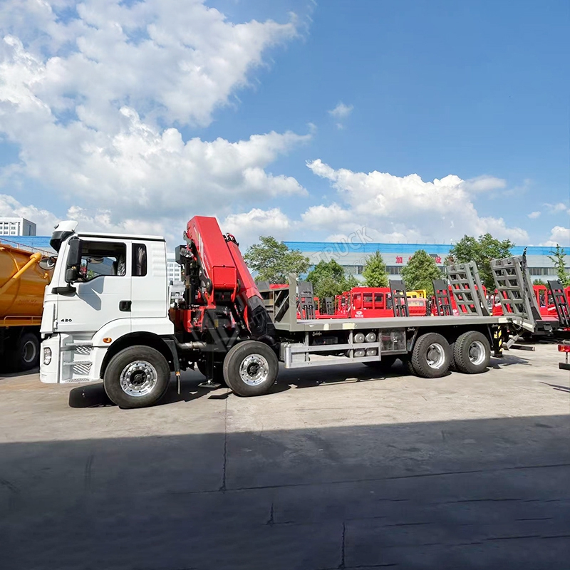 Shacman Automobile H3000 Flatbed Truck with Sany 74002 Mechanical Arm Crane
