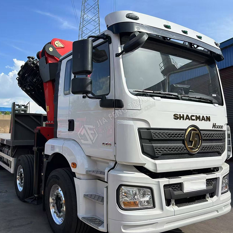 Shacman Automobile H3000 Flatbed Truck with Sany 74002 Mechanical Arm Crane