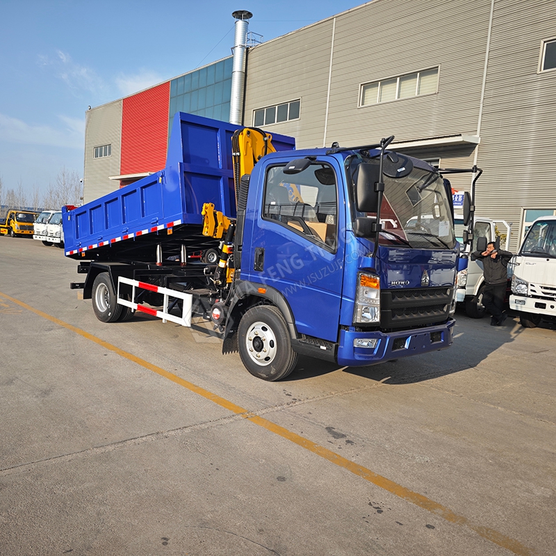 HOWO 4x2 Dump Truck with 4-Ton Mechanical Arm Crane