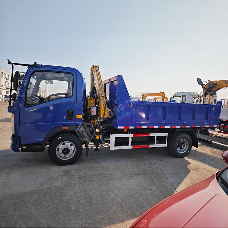 HOWO 4x2 Dump Truck with 4-Ton Mechanical Arm Crane