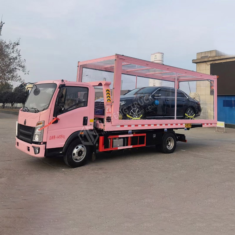 Sinotruk HOWO Tow Truck in Pink with Glass Canopy
