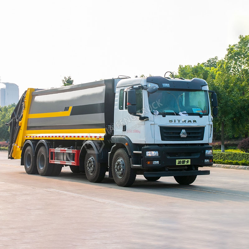 Sinotruk 8x4 الأمامية أربعة الخلفية ثمانية ضاغط شاحنة القمامة