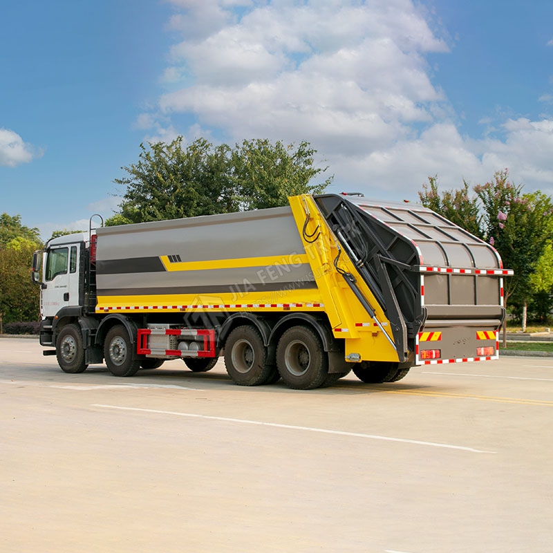 Sinotruk 8x4 الأمامية أربعة الخلفية ثمانية ضاغط شاحنة القمامة